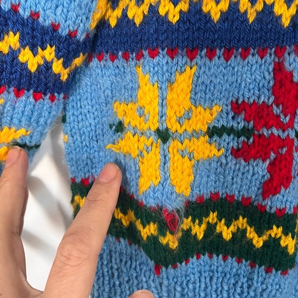 Vinty handmade Colorful Patterned kids  snowflake Knit Sweater - Picture 7 of 7